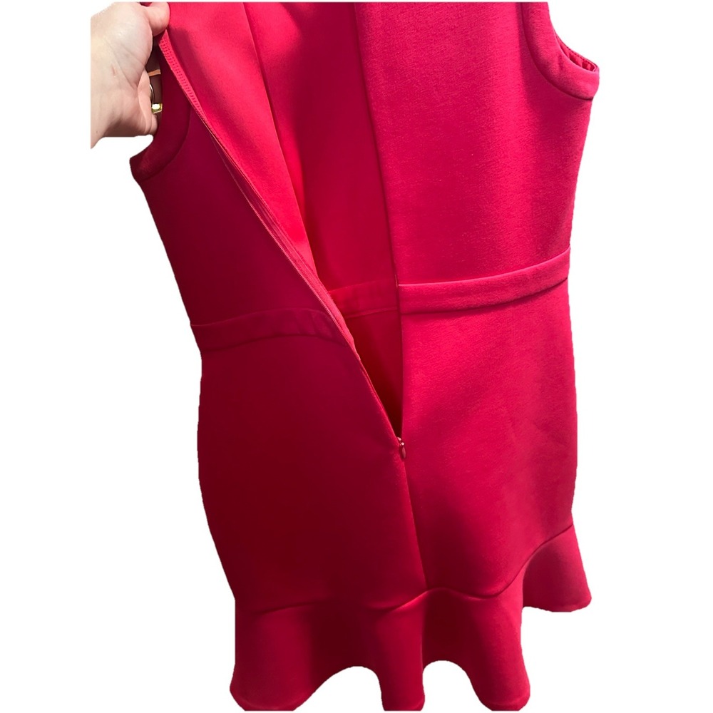 LOFT Pink Dress 4P Ruffle‎ Hem Sleeveless Back Zip - Picture 3 of 7